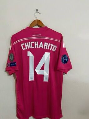 Real Madrid 14/15 UCL  Chicharito #14  Jersey Pink Size Medium
